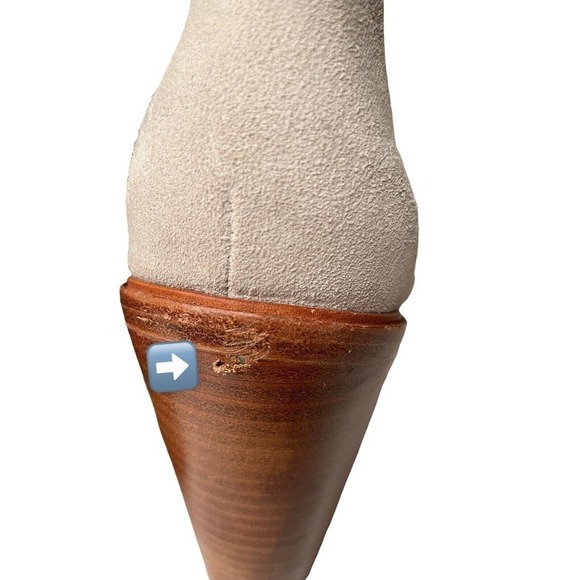 Joie Mathilde Suede Boho Western Ankle Boots Booties Fringe Putty Gray Size 10 - Picture 8 of 9